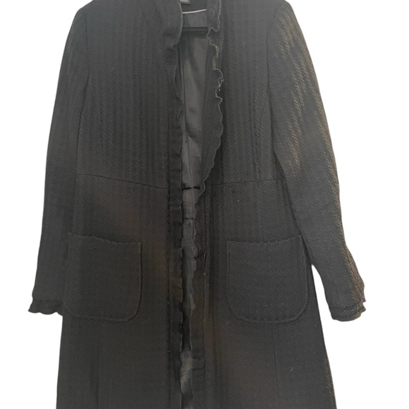 DKNY Jacket – Wool Blend, Ruffle Detail, Smart Casual Layer, Size Small - Picture 1 of 6